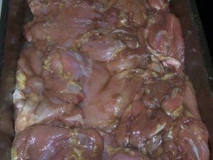 Chicken in marinade.