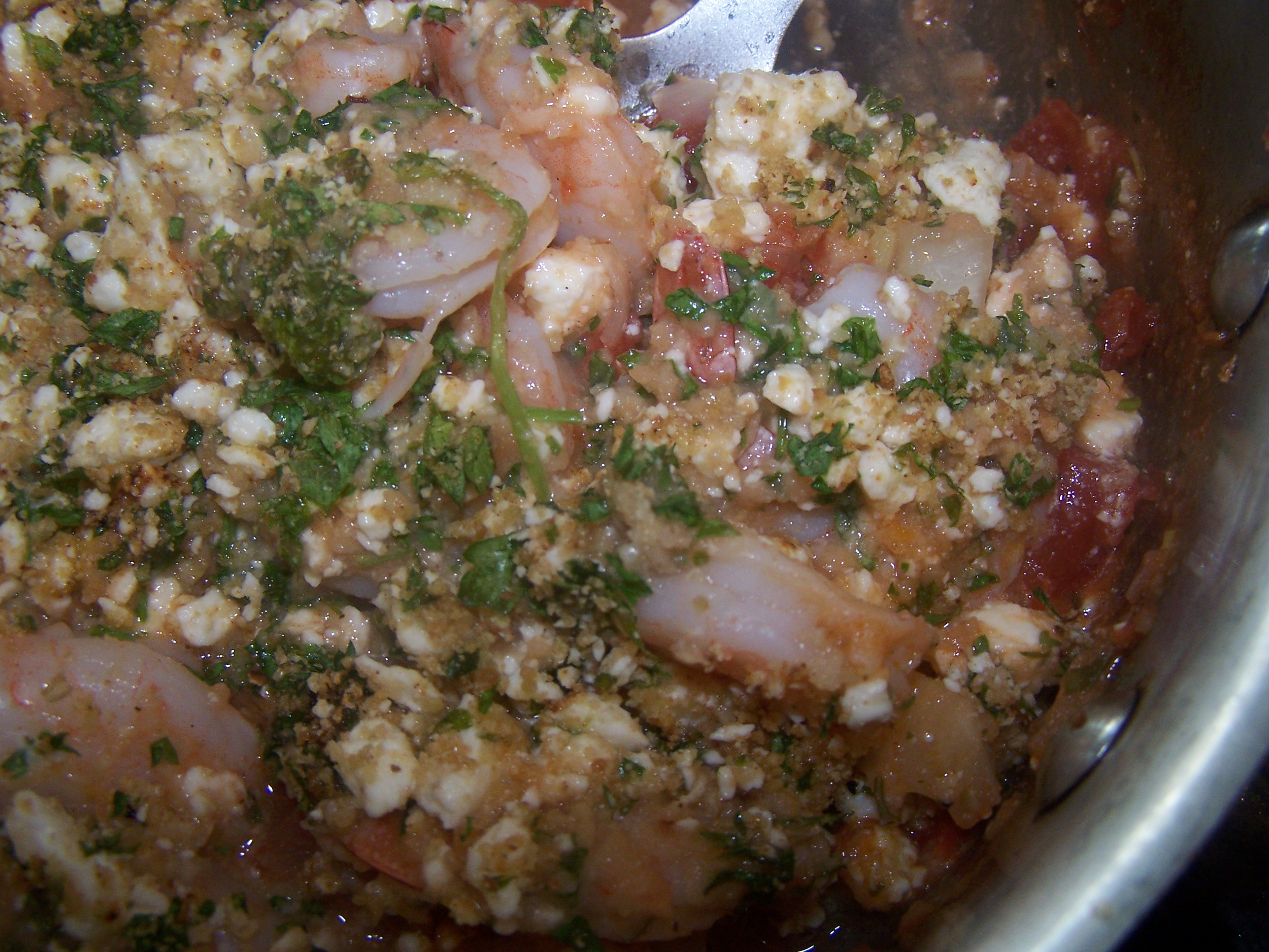 Baked shrimp with feta