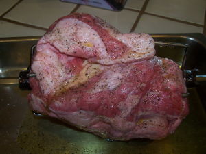 Tri-tip with olive oil, salt and pepper. Tri-tip with olive oil, salt and pepper.