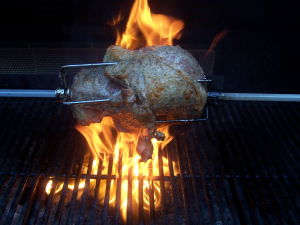 Searing the meat. Searing the meat.