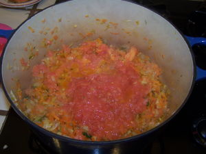 Grated Tomatoes in Onions.