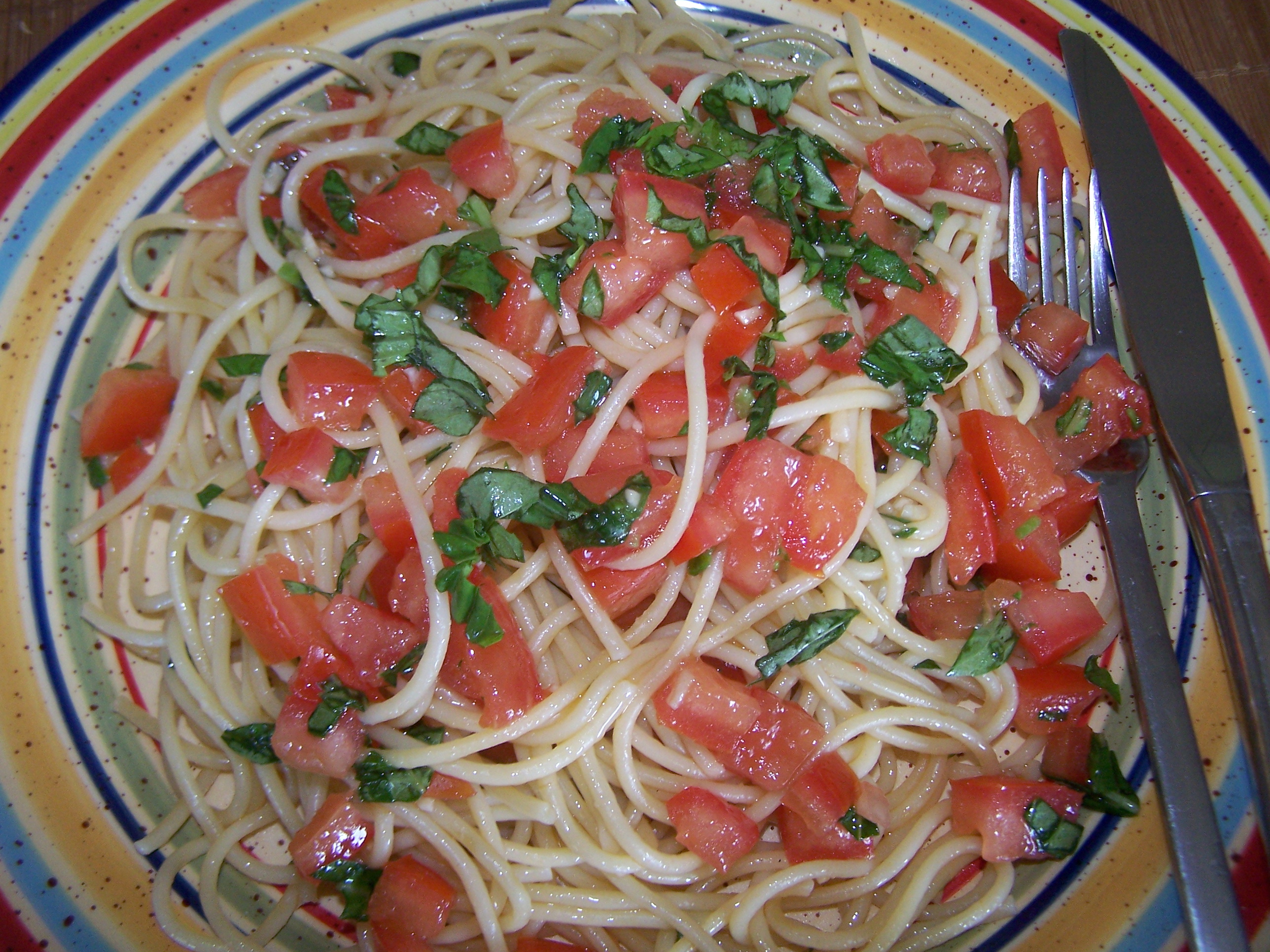 Spaghetti, Tomatoes & Basil