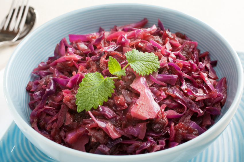 Red Cabbage Sauerkraut with Apples