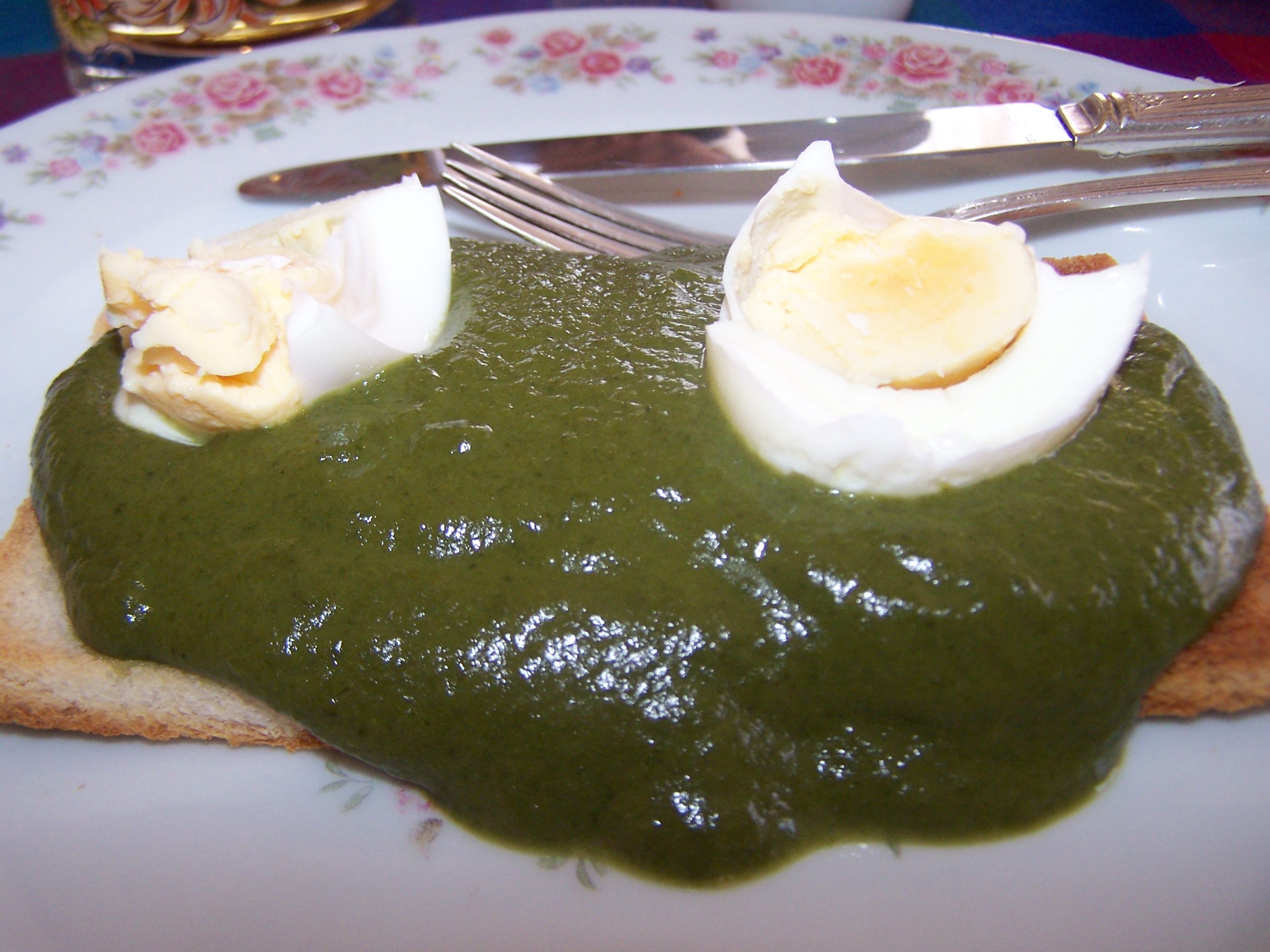 Pureed Spinach on Toast